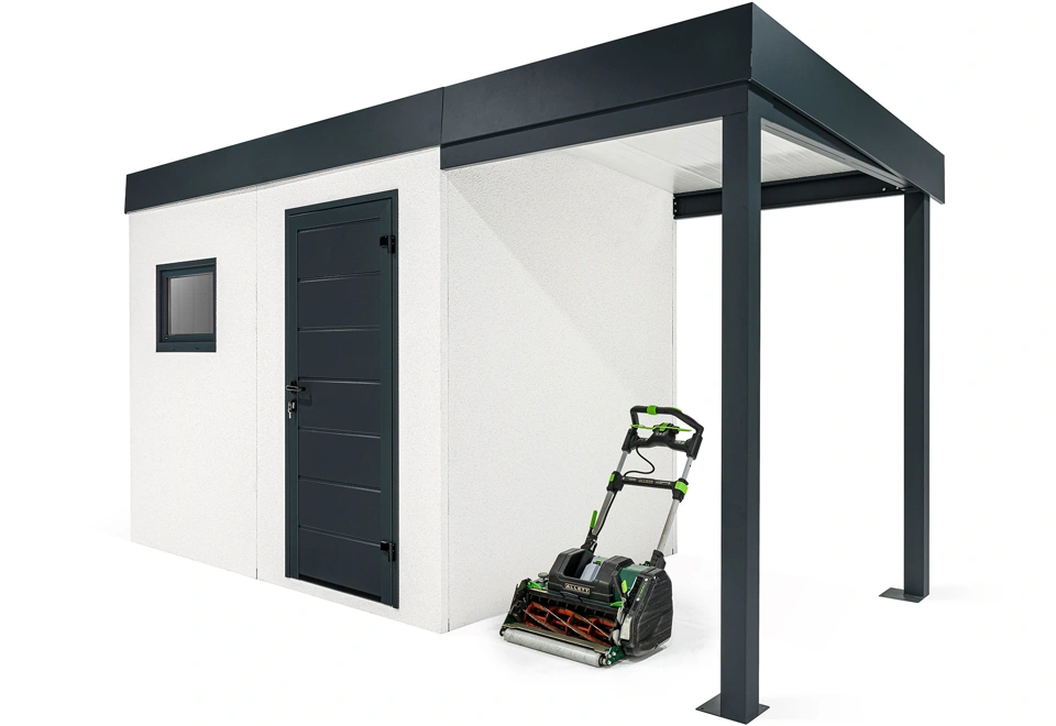 GARDEON® Záhradný domček s oknom a pravým prístreškom