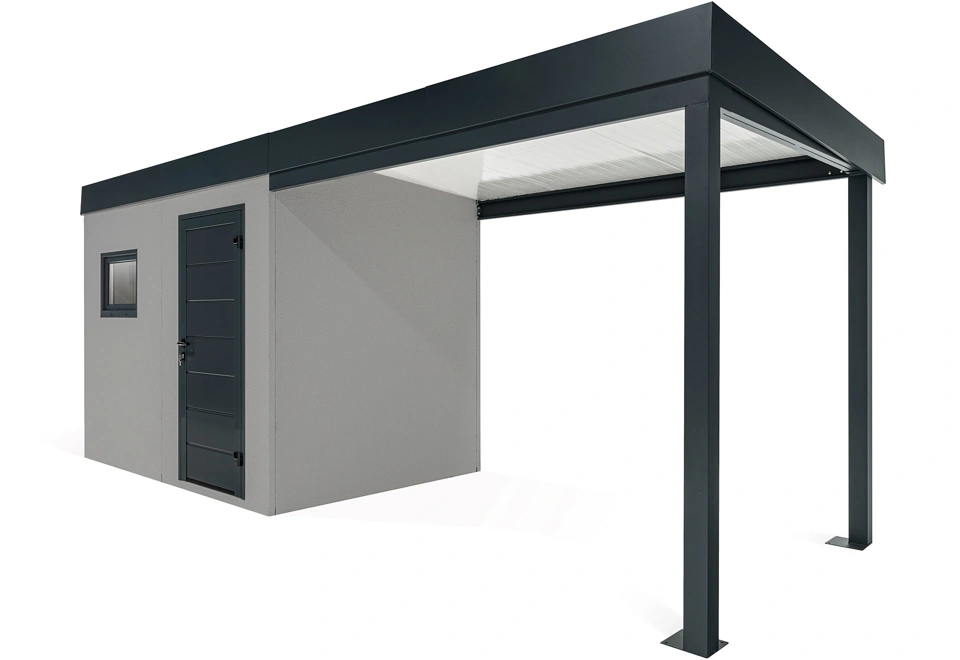 GARDEON® Záhradný domček s oknom a pravým prístreškom