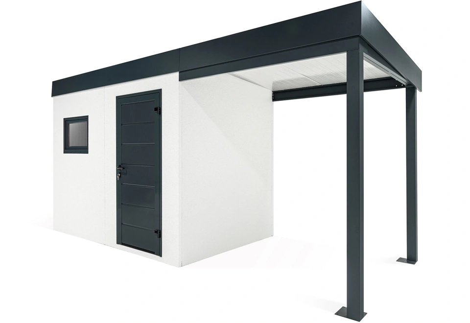 GARDEON® Záhradný domček s oknom a pravým prístreškom