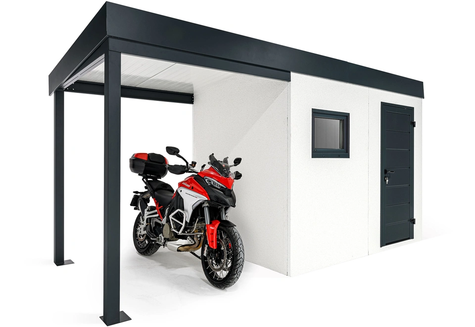 GARDEON® Záhradný domček s oknom a prístreškom na ľavej strane