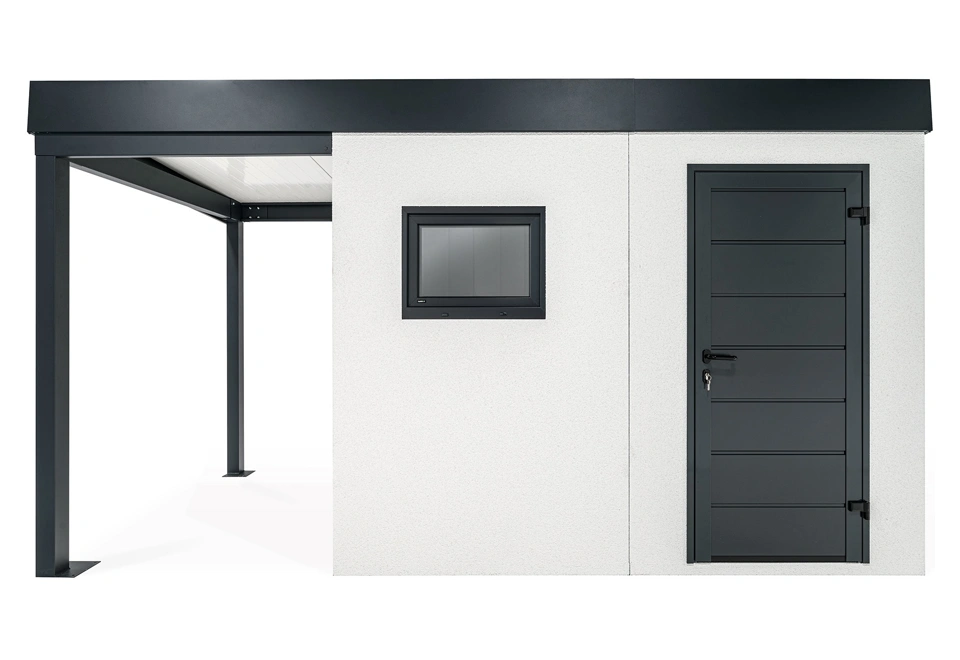 GARDEON® Záhradný domček s oknom a prístreškom na ľavej strane