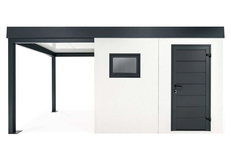 GARDEON® Záhradný domček s oknom a prístreškom na ľavej strane