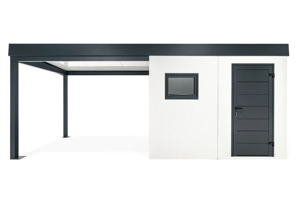 GARDEON® Záhradný domček s oknom a prístreškom na ľavej strane