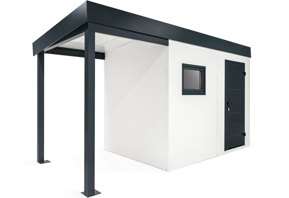 GARDEON® Záhradný domček s oknom a prístreškom na ľavej strane