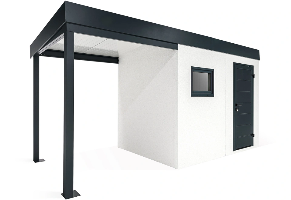 GARDEON® Záhradný domček s oknom a prístreškom na ľavej strane