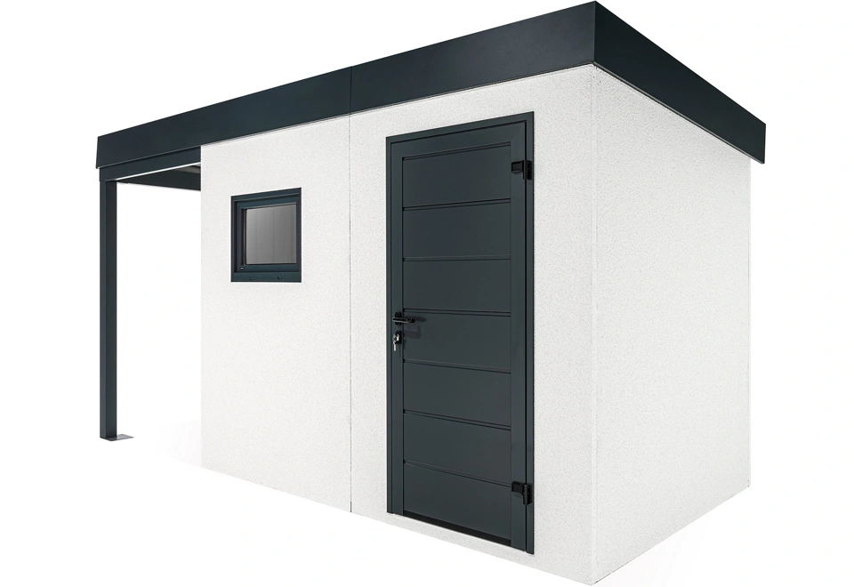 GARDEON® Záhradný domček s oknom a prístreškom na ľavej strane