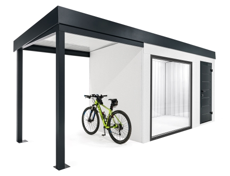 GARDEON® Záhradný domček s panoramatickým oknom a ľavým prístreškom