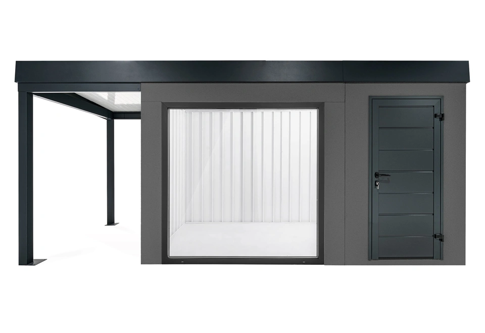 GARDEON® Záhradný domček s panoramatickým oknom a ľavým prístreškom