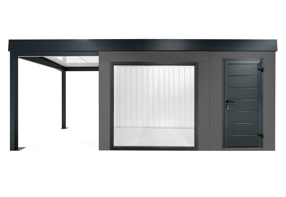 GARDEON® Záhradný domček s panoramatickým oknom a ľavým prístreškom