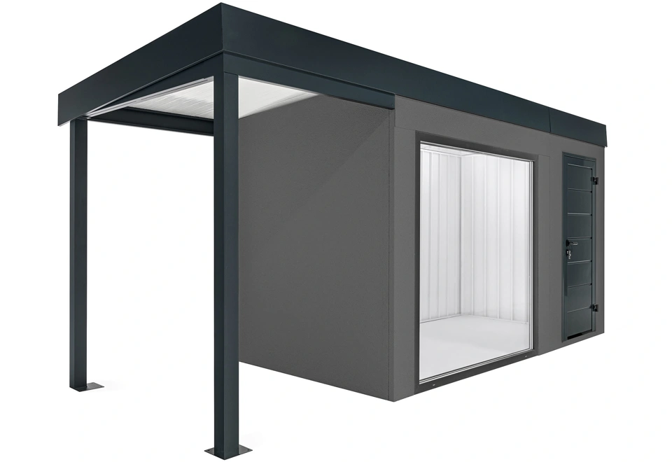 GARDEON® Záhradný domček s panoramatickým oknom a ľavým prístreškom