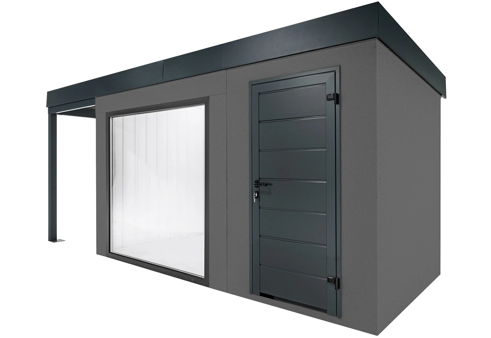GARDEON® Záhradný domček s panoramatickým oknom a ľavým prístreškom