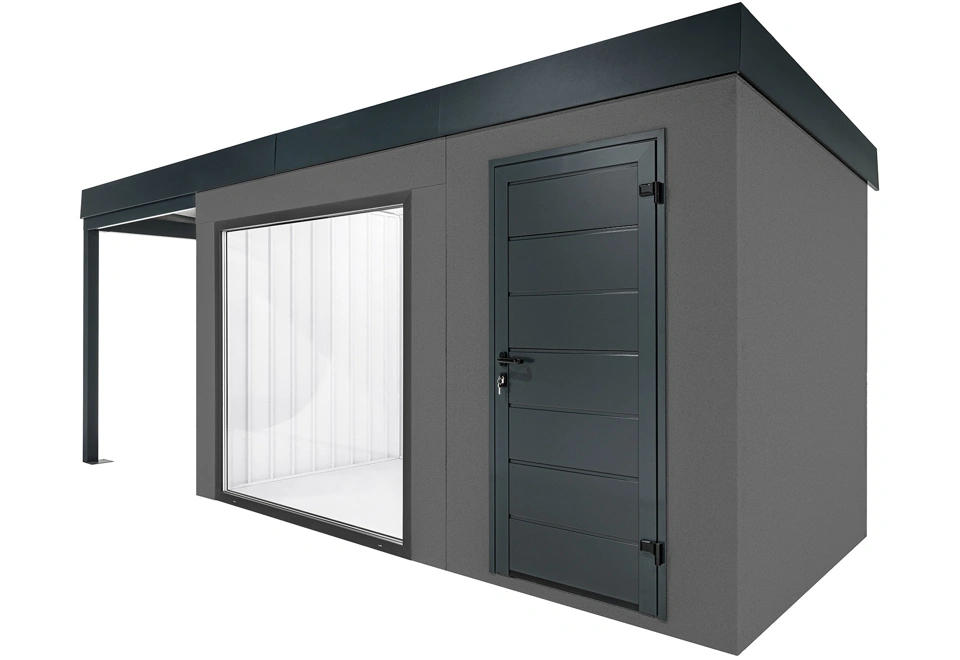 GARDEON® Záhradný domček s panoramatickým oknom a ľavým prístreškom