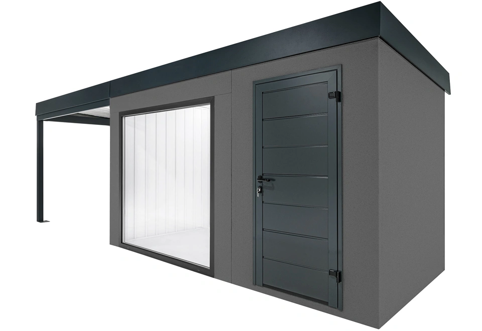 GARDEON® Záhradný domček s panoramatickým oknom a ľavým prístreškom