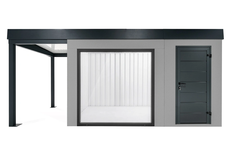 GARDEON® Záhradný domček s panoramatickým oknom a ľavým prístreškom