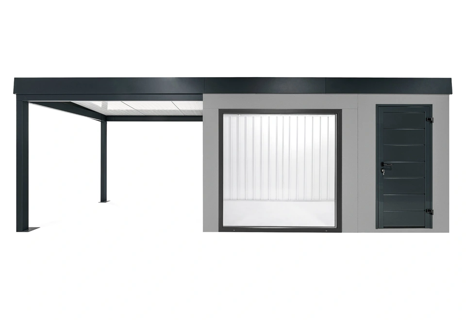 GARDEON® Záhradný domček s panoramatickým oknom a ľavým prístreškom