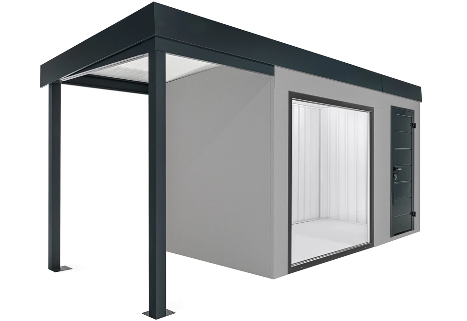 GARDEON® Záhradný domček s panoramatickým oknom a ľavým prístreškom