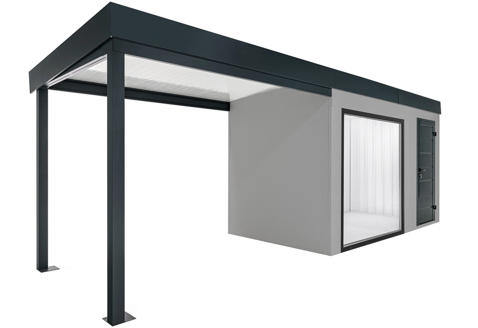 GARDEON® Záhradný domček s panoramatickým oknom a ľavým prístreškom