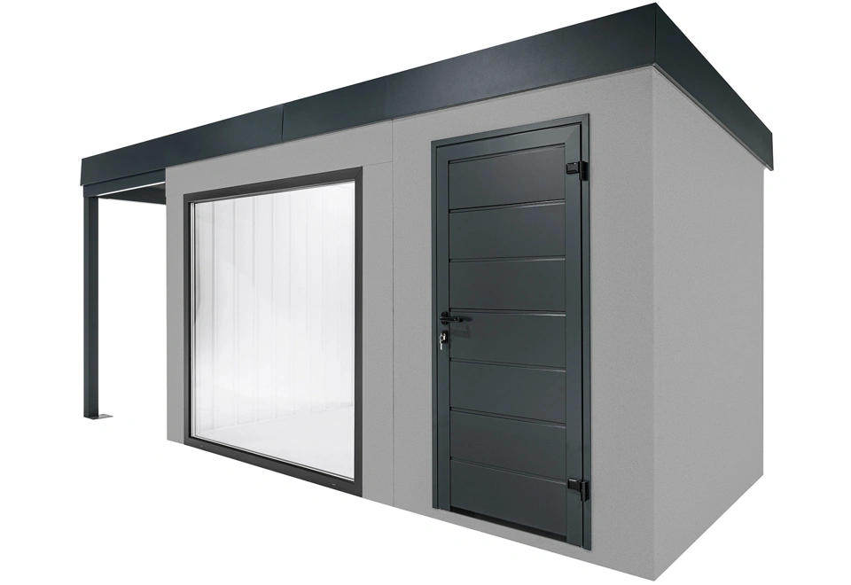 GARDEON® Záhradný domček s panoramatickým oknom a ľavým prístreškom