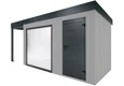 GARDEON® Záhradný domček s panoramatickým oknom a ľavým prístreškom