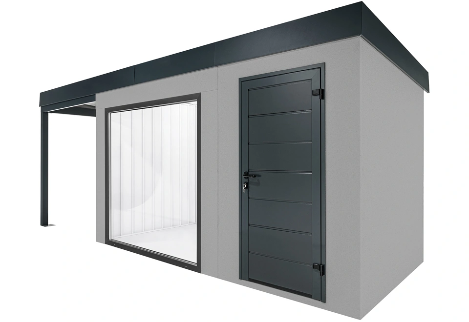 GARDEON® Záhradný domček s panoramatickým oknom a ľavým prístreškom