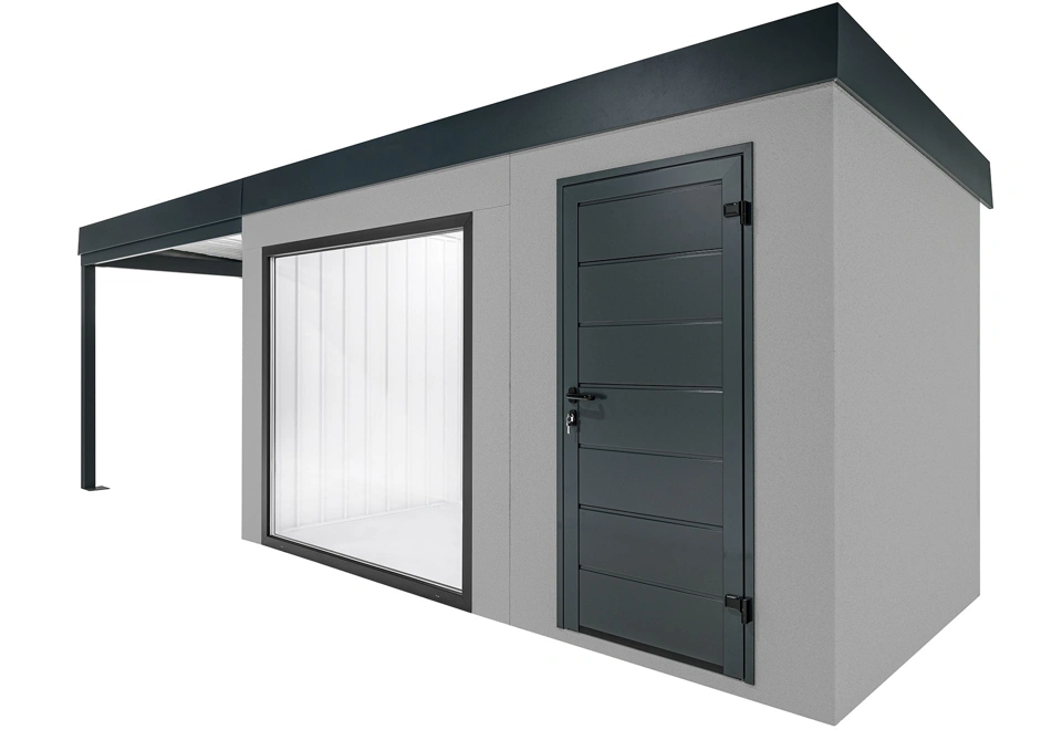 GARDEON® Záhradný domček s panoramatickým oknom a ľavým prístreškom