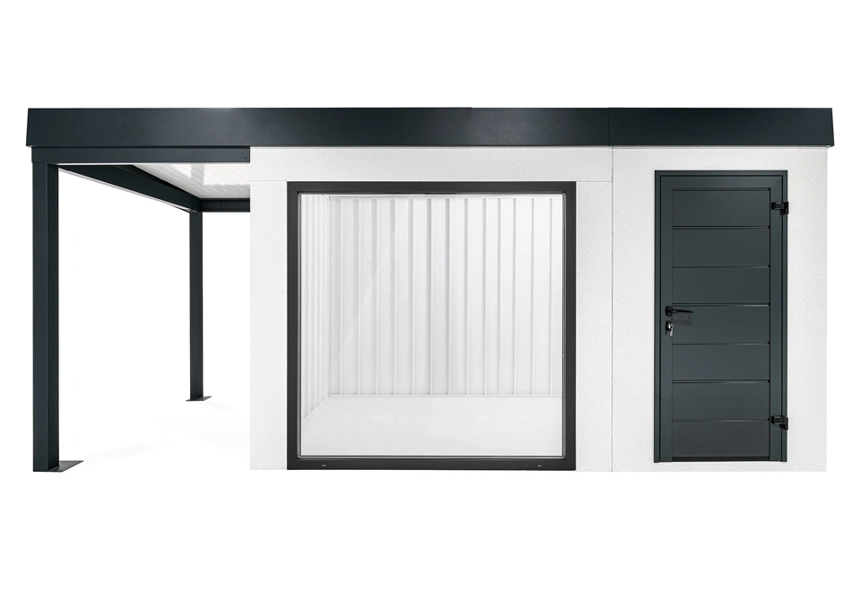 GARDEON® Záhradný domček s panoramatickým oknom a ľavým prístreškom