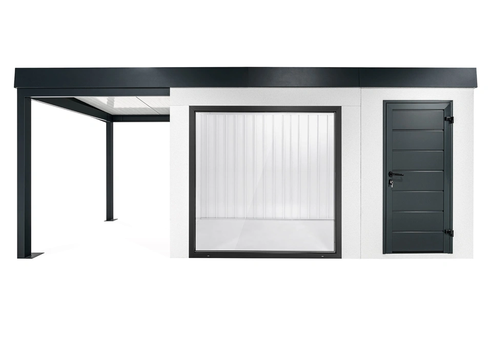 GARDEON® Záhradný domček s panoramatickým oknom a ľavým prístreškom