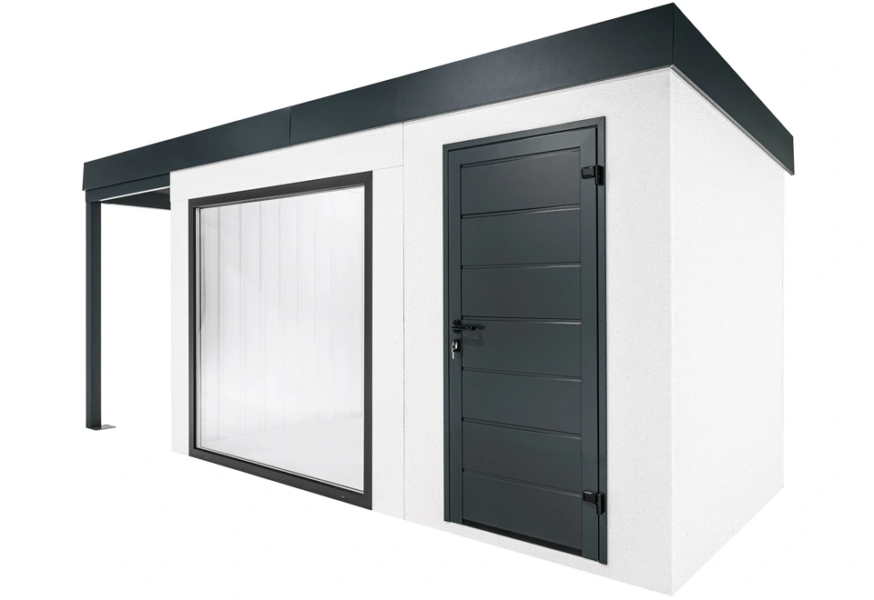 GARDEON® Záhradný domček s panoramatickým oknom a ľavým prístreškom