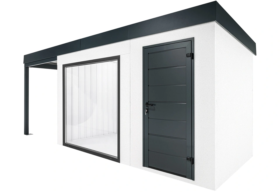 GARDEON® Záhradný domček s panoramatickým oknom a ľavým prístreškom