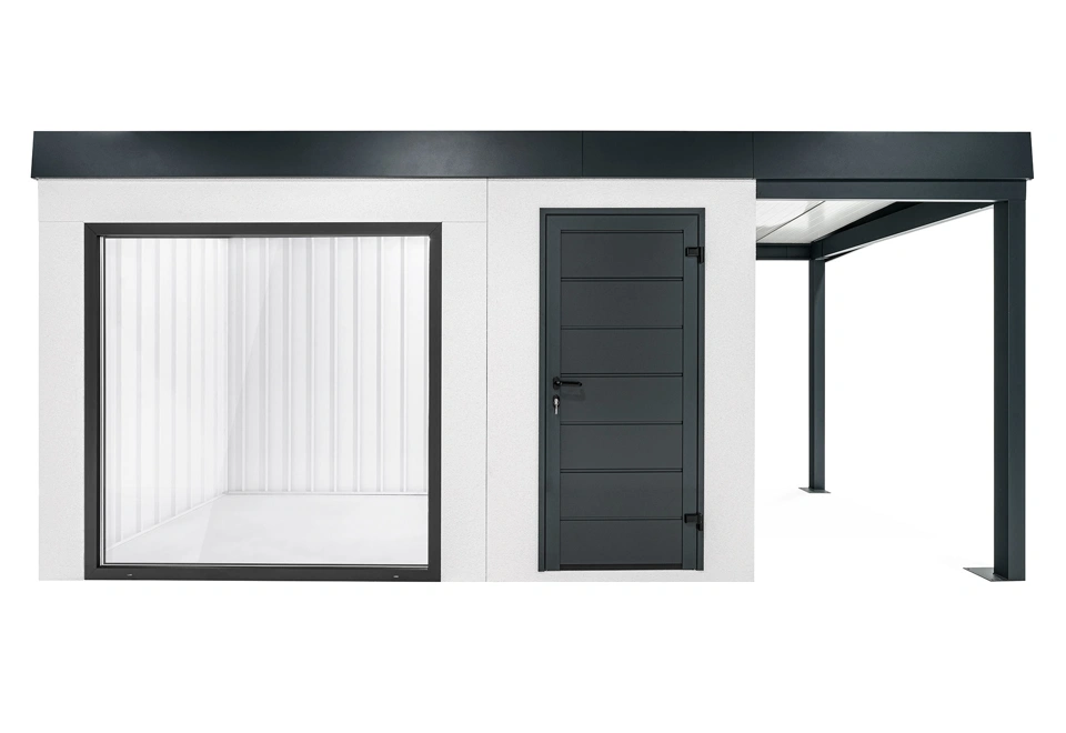 GARDEON® Záhradný domček s panoramatickým oknom a pravým prístreškom