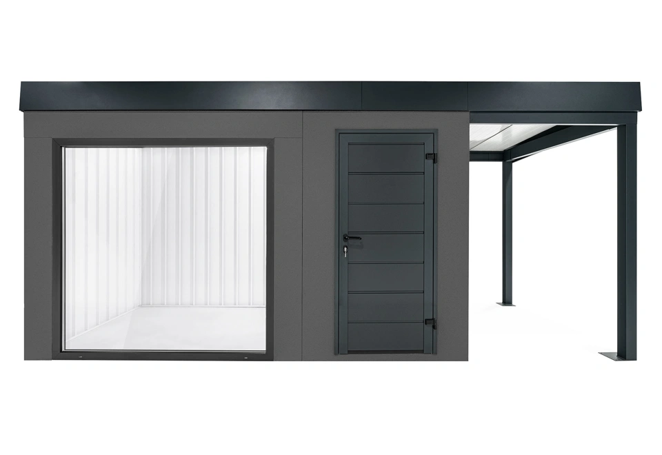 GARDEON® Záhradný domček s panoramatickým oknom a pravým prístreškom