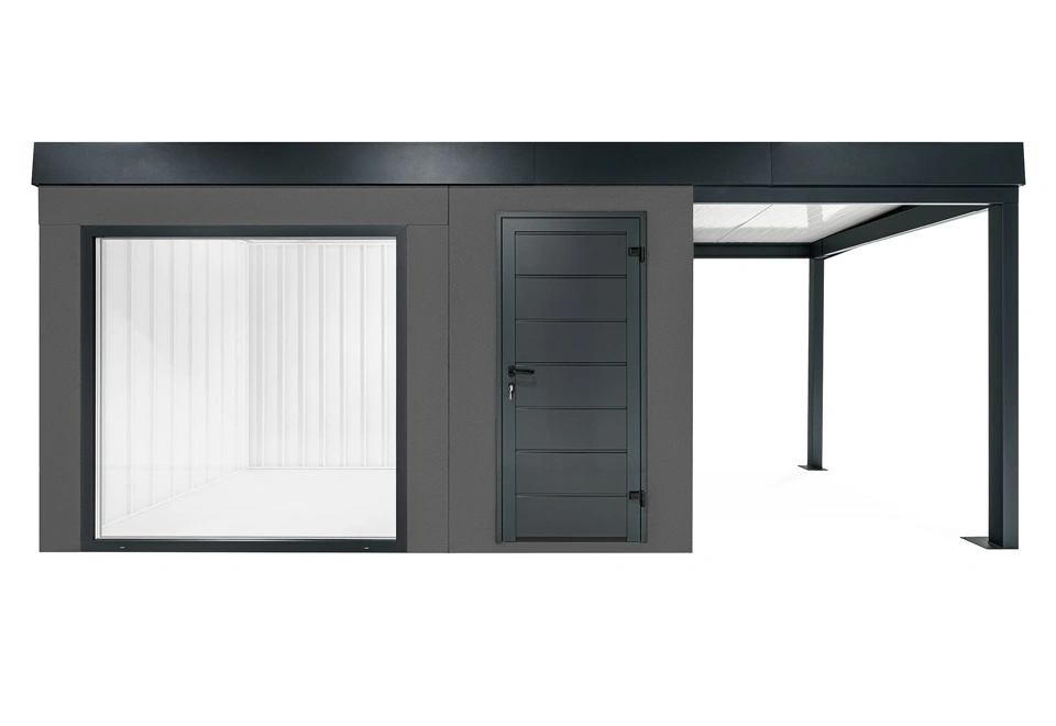 GARDEON® Záhradný domček s panoramatickým oknom a pravým prístreškom