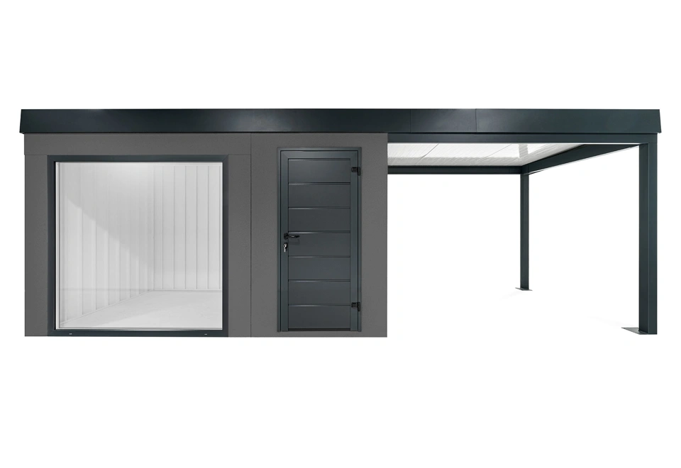 GARDEON® Záhradný domček s panoramatickým oknom a pravým prístreškom