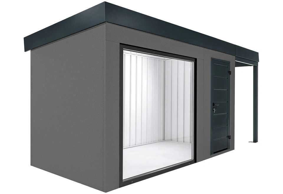 GARDEON® Záhradný domček s panoramatickým oknom a pravým prístreškom