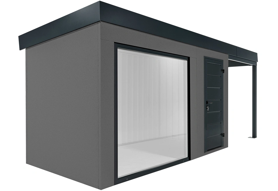 GARDEON® Záhradný domček s panoramatickým oknom a pravým prístreškom