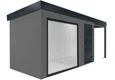 GARDEON® Záhradný domček s panoramatickým oknom a pravým prístreškom