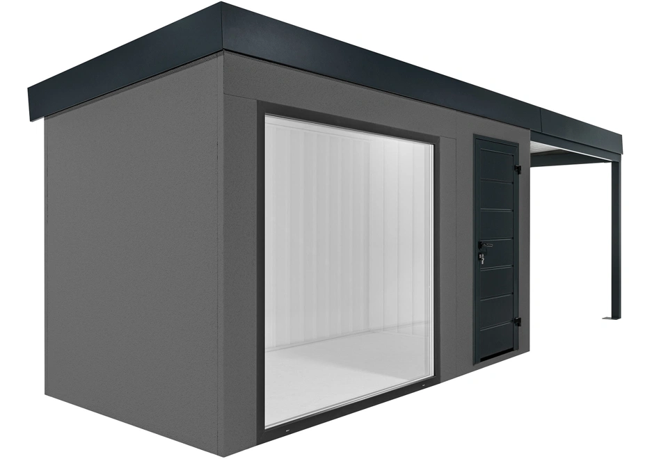 GARDEON® Záhradný domček s panoramatickým oknom a pravým prístreškom