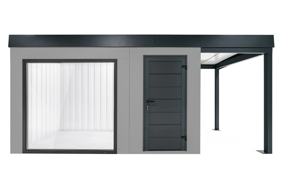 GARDEON® Záhradný domček s panoramatickým oknom a pravým prístreškom