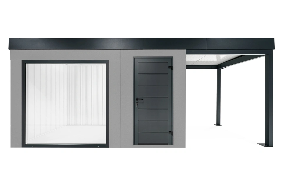 GARDEON® Záhradný domček s panoramatickým oknom a pravým prístreškom