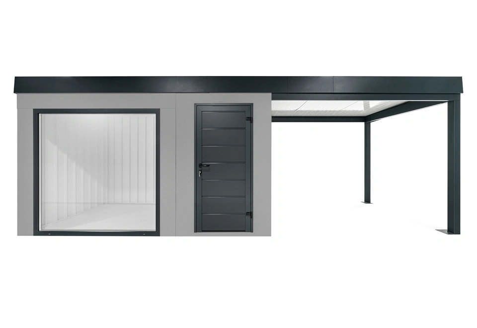 GARDEON® Záhradný domček s panoramatickým oknom a pravým prístreškom