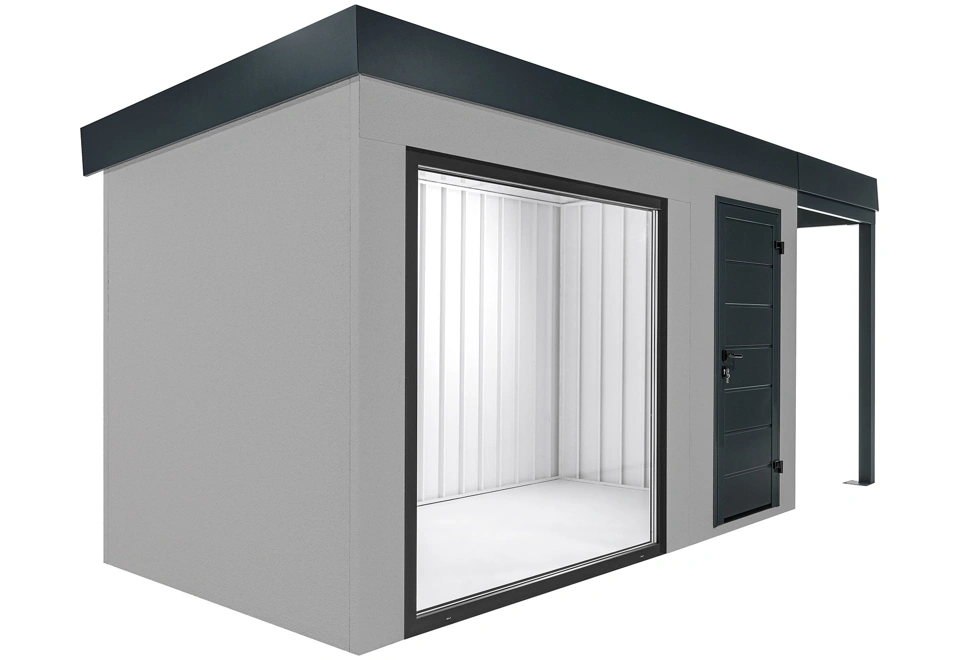 GARDEON® Záhradný domček s panoramatickým oknom a pravým prístreškom