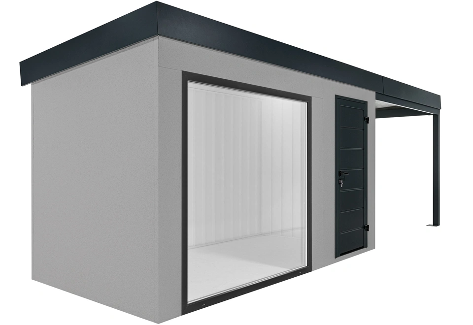 GARDEON® Záhradný domček s panoramatickým oknom a pravým prístreškom