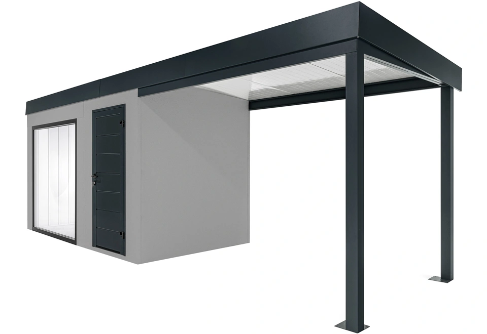 GARDEON® Záhradný domček s panoramatickým oknom a pravým prístreškom