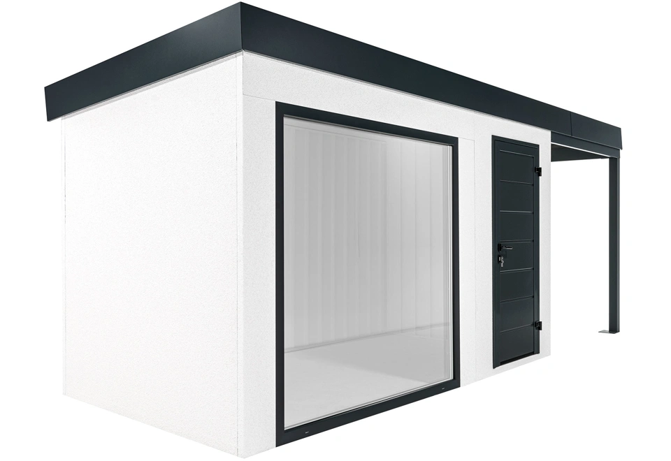 GARDEON® Záhradný domček s panoramatickým oknom a pravým prístreškom