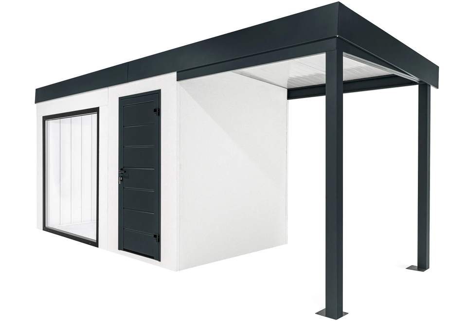 GARDEON® Záhradný domček s panoramatickým oknom a pravým prístreškom