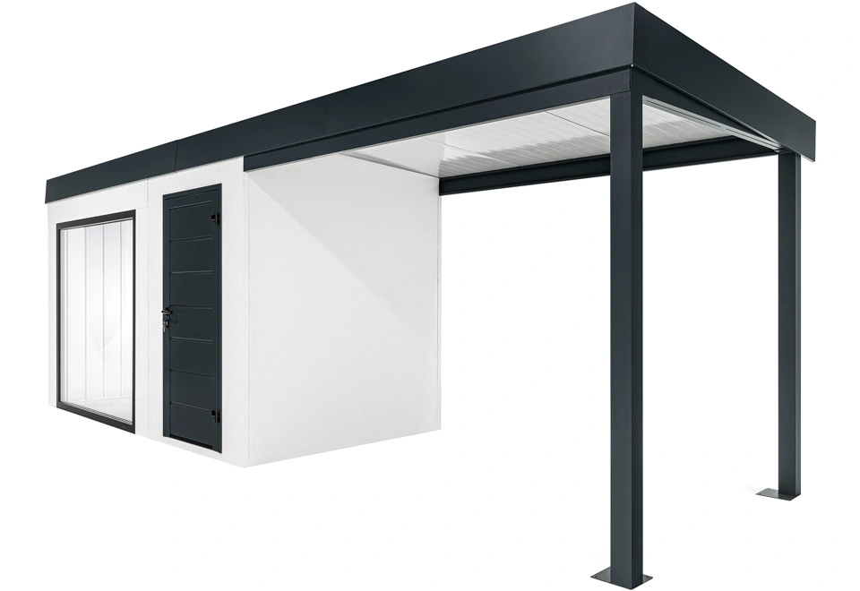 GARDEON® Záhradný domček s panoramatickým oknom a pravým prístreškom