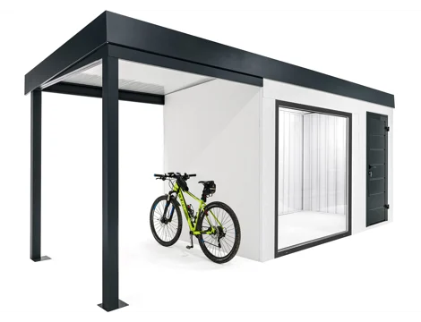 GARDEON® Záhradný domček s panoramatickým oknom a prístreškom