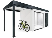GARDEON® Záhradný domček s panoramatickým oknom a prístreškom