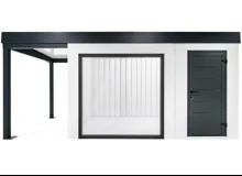 GARDEON® Záhradný domček s panoramatickým oknom a prístreškom