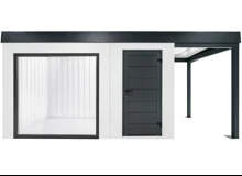 GARDEON® Záhradný domček s panoramatickým oknom a prístreškom